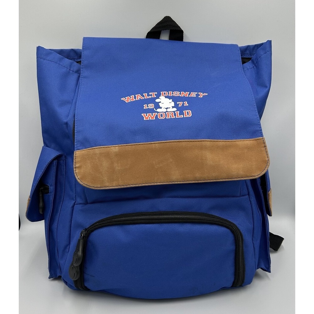 1971 Anniversary Walt Disney World Adjustable Straps Blue Backpack Mickey Mouse